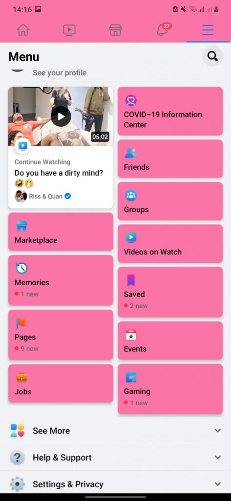 Facebook 2 (PINK) (Clone) + (Messenger) APK 2